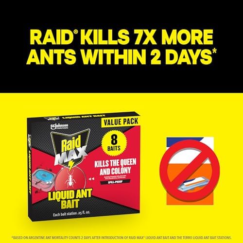 Raid MAX Liquid Ant Killer Baits, Indoor & Outdoor Use, 8 Count