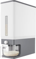 Lifewit Rice Dispenser 25 Lbs, Airtight Storage with Measuring Cup, Grey