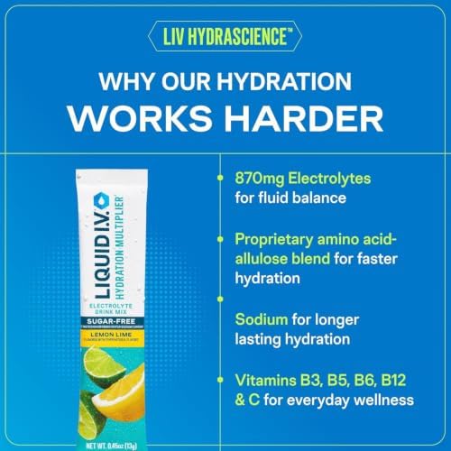Liquid I.V. Sugar Free Hydration Electrolytes, Lemon Lime, 42 Count