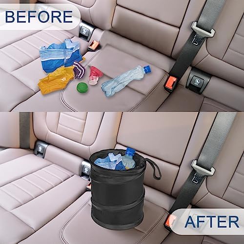 Car Trash Can, 2 Packs Mini Collapsible Pop-up Compact Garbage Can