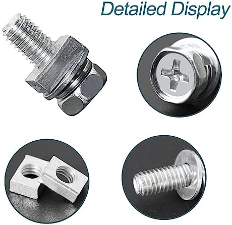 6 PCS Motorcycle Battery Bolts and Nuts,M6x16MM Bolts and Nuts Kit