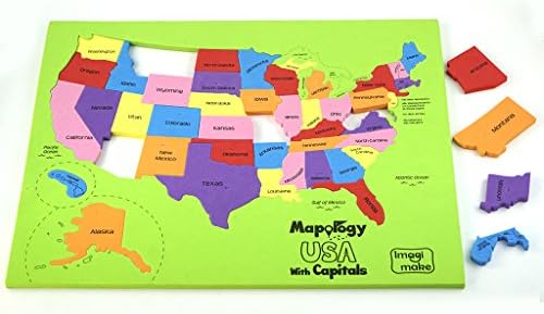 Imagimake Mapology USA Map Jigsaw Puzzle, Learn States, Capitals with Flags