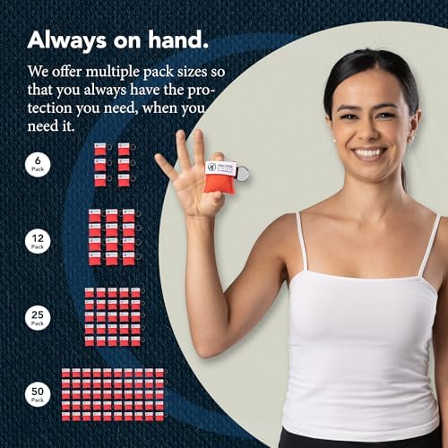 CPR Keychain Face Shields with One-Way Valve, 6 Pack