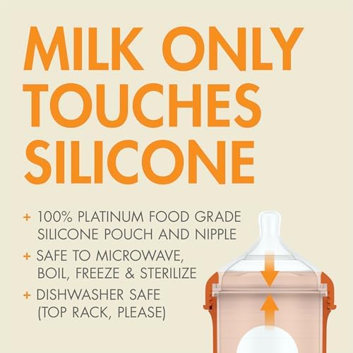 Boon Nursh Silicone Baby Bottles - Speckle - 8 Oz - 3 Count