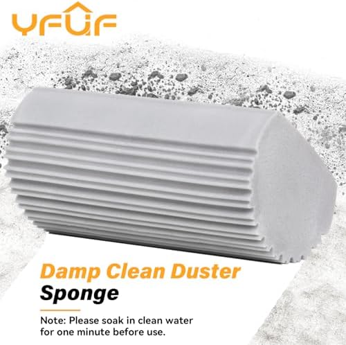 2/4/6/8-Pack Damp Clean Duster Sponge, Magic Sponge Eraser Baseboard Cleaner Tool, Dusters for Cleaning Blinds, Glass, Vents, Railings, Mirrors,Window Track Grooves and Faucets