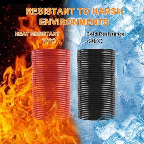VIABRICO 10 Gauge Wire, for Automotive Power/Ground, Battery Cable, Car Audio, RV, Amp, CCA, Automotive Wire, Amp Kit, Battery Cables, Wiring Kit, (30 feet Each- Black/Red)