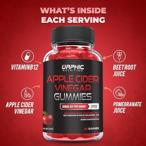ORPHIC NUTRITION Apple Cider Vinegar Gummies 1000mg ACV (60 pcs)