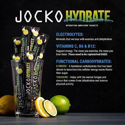 Jocko Fuel Hydrate Electrolyte Powder Packets, Lemon Lime | 16 Packets
