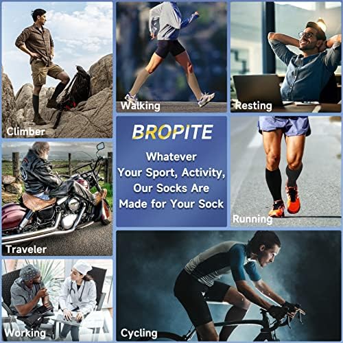 bropite Zipper Compression Socks Women & Men |15-20mmHg Open Toe knee high