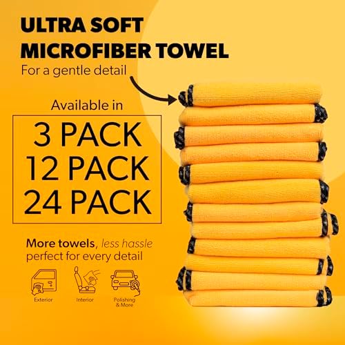 Chemical Guys, Professional Microfiber Towels, 16 x 16 in, Gold, 12 Pack