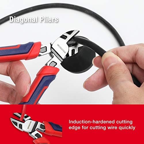 WORKPRO Pliers Set, 5-Piece Premium Cr-V Pliers Kit with Storage Pouch