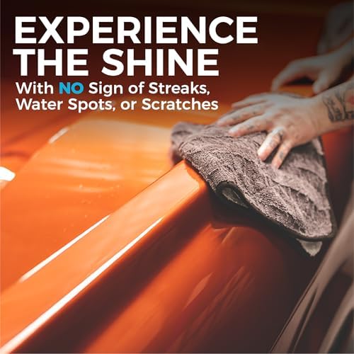 The Rag Company Gauntlet Car Drying Towel, Ice Grey/Grey, 15x24 in, 2-Pack