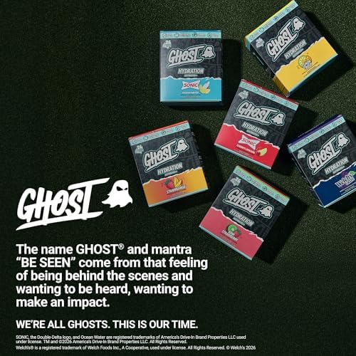GHOST Hydration Sticks, 24 Electrolyte Powder Packets, Sonic Cherry Limeade