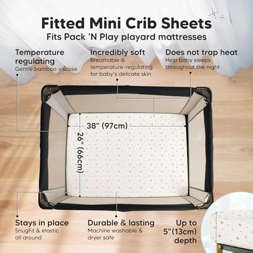 Pack and Play Sheets Fitted 2pk Mini Crib Sheet Pack N Play (Butterflies)