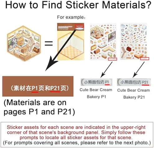 20 Sets DIY 3D Sticker Scene Book for Kids Adults Cozy Room Sticker Therapy