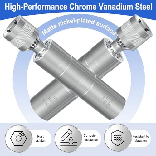 14mm&16mm Spark Plug Socket Set, Spark Plug Tool for 9/16"&5/8" Spark Plugs