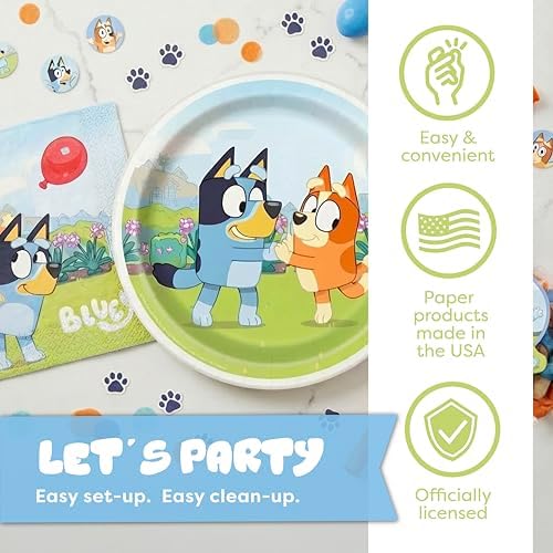 Bluey Birthday Decorations, Party Supplies, Serves 16 Guests