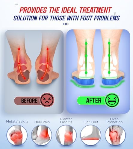 NEUPU 240+lbs Plantar Fasciitis Relief Insoles Men, Shoe Inserts for Women