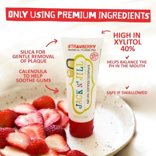 Jack N Jill Natural Toothpaste, Strawberry & Blueberry, 1.76 oz (Pack of 2)