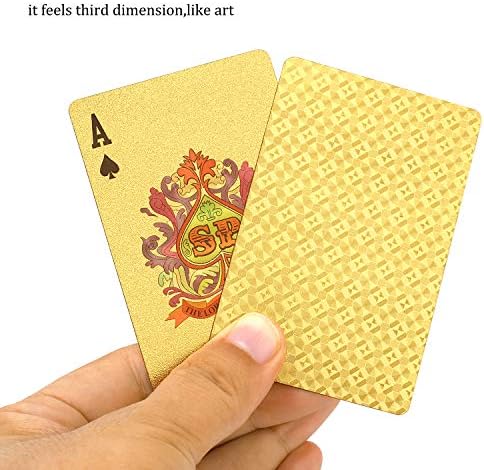 EAY Gold Waterproof Playing Cards - Poker Deck for Parties and Games