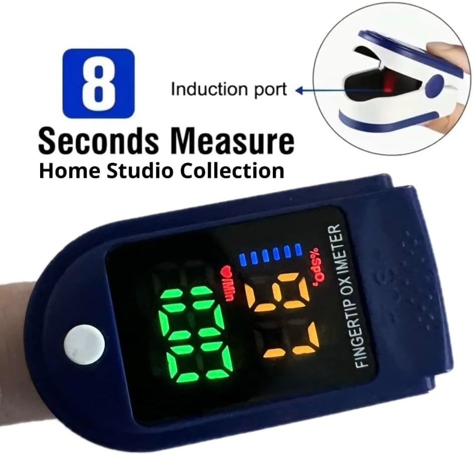 Finger Pulse Oximeter Larger Display Blood Oxygen Monitor with Lanyard