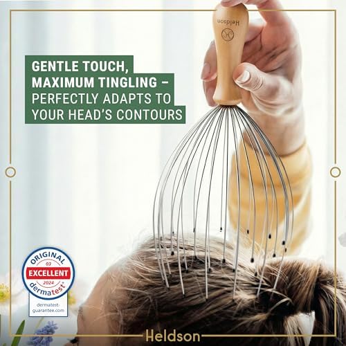 HELDSON Wire Head Massager 32 Fingers – Scalp Head Scratcher Whisk Tool