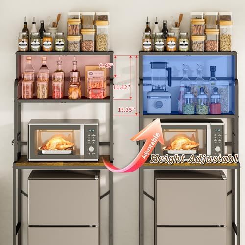 Yuyetuyo 3 Tier Mini Fridge Stand Shelf with Storage for Kitchen and Dorm