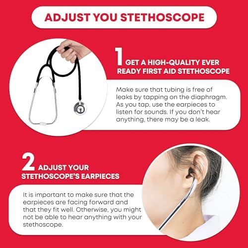Ever Ready First Aid 143200 Dual Head Stethoscope, Black
