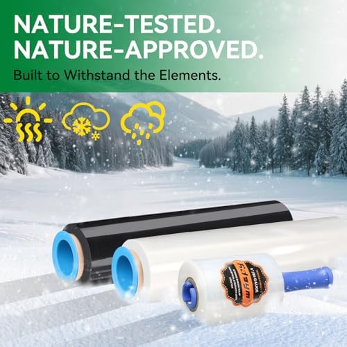 Plastic Stretch Film Shrink Wrap Roll for Moving, 5" x 1200' 12 Rolls