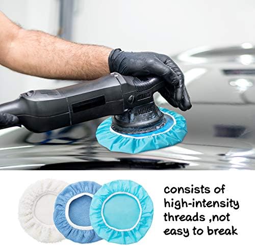 20 Pcs 9-10 Inch Microfiber Car Buffer Pads Polisher Bonnet Buffing Cover