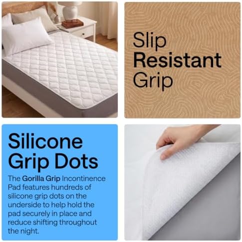 GORILLA GRIP Washable Reusable Underpads, 52x34 White