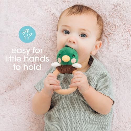 Pearhead Mallard Duck Wooden Baby Teether