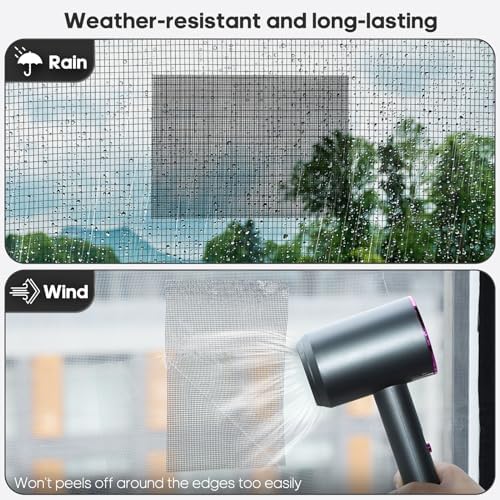 Secopad 6 PCS Screen Patch Tape, 5" X 7" Window Screen Repair Kit, Black