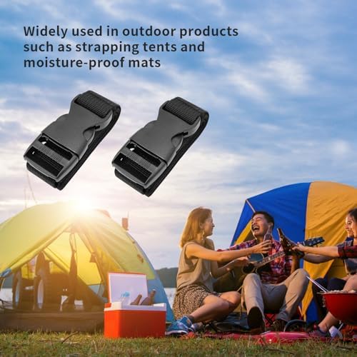 5Pcs Black Nylon Strap 1" x 47" (3.9ft) Buckle Straps with Quick Release Adjustable Straps with Buckles, Tie Down Strap for Backpacking, Outdoor Activities