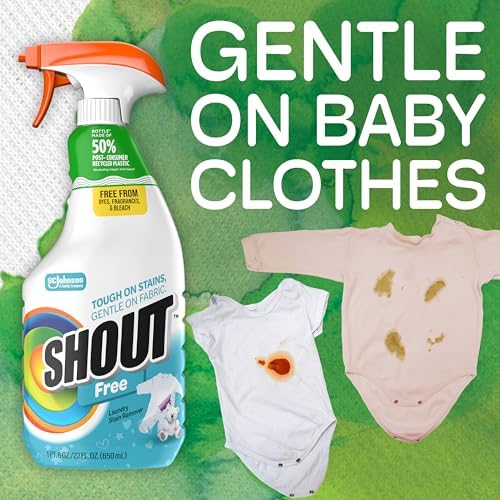 Shout Free Active Enzyme Laundry Stain Remover, Dye & Fragrance Free, 22 oz