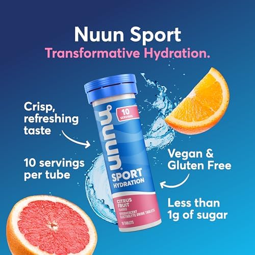 Nuun Sport Electrolyte Tablets Citrus Fruit, GF & Vegan, 8 Pack