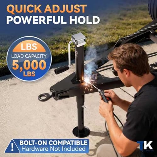 5000 lbs 15" Lift Side Wind A Frame Trailer Jack, RV Tongue Jack