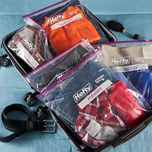 Hefty Slider Jumbo Storage Bags, Extra Large 2.5 Gallon Size, 12ct
