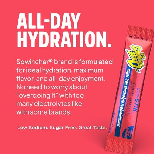 Sqwincher Qwik Stik, Sugar Free, Fruit Punch Flavor, .11oz Packet, 50 Pack