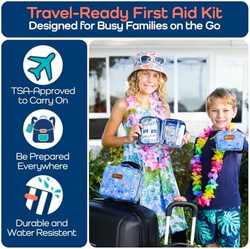 KeepGoing Travel First Aid Kit for Kids, 130 Pc. TSA-Approved Travel Size
