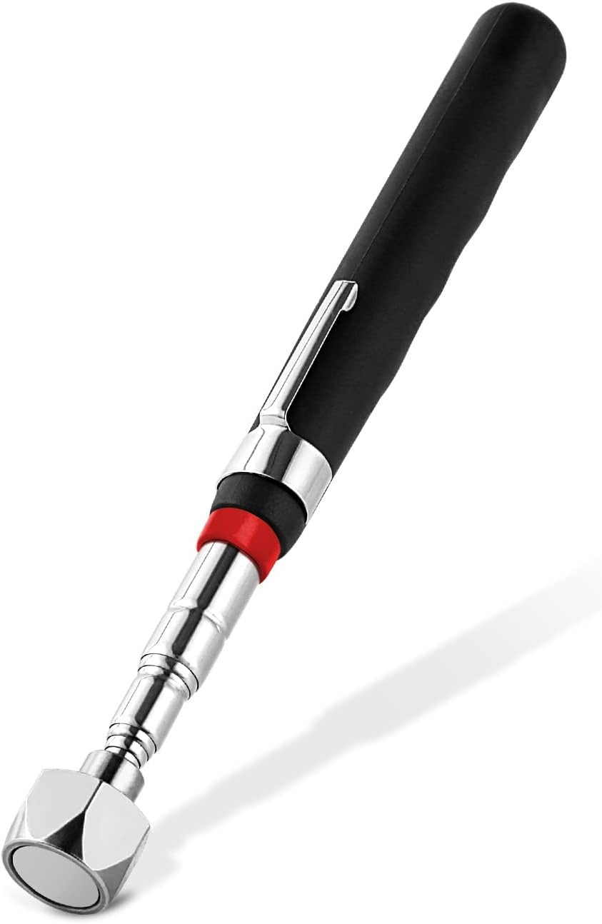 1 Piece 3.5LBs Telescoping Magnetic Pickup Tool, with Pen Clip Design, Magnet Stick Rod Extendable 5.1" to 25.4" for Men, Birthday, Father's Day, Christmas Gift