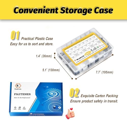 KADRICK M2-M5 Metric Screw Assortment,2000PCS Hex Socket Button Head
