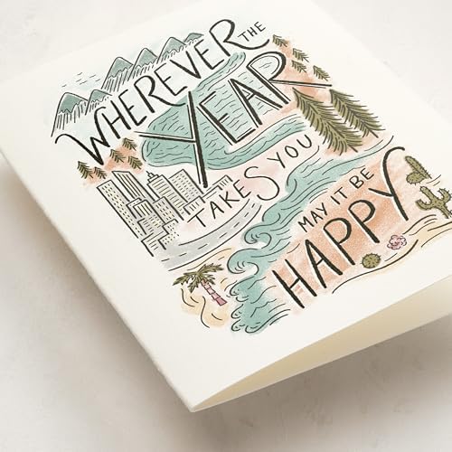 Minted | Birthday Greeting Card, 5x7 w/Envelope | Where the Year Leads