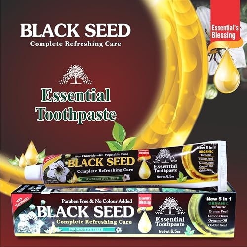 Black Seed Essential Toothpaste, 6.53oz Pack of 1 | Fluoride Free