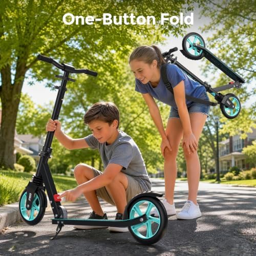 WAYPLUS Kick Scooter for Ages 6+,Kid,Teens & Adults.8 Big Wheels,240lb