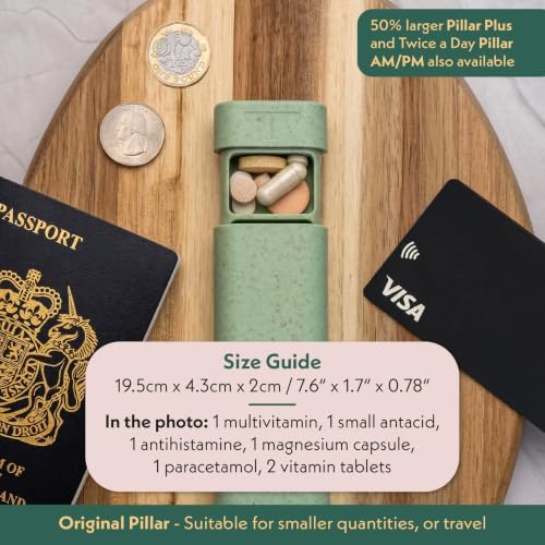 Pillar 7-Day Pill Case - Aesthetic Travel Pill Organizer - Weekly Pill Box