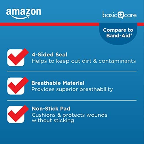 Amazon Basic Care Sheer and Clear Adhesive Bandages Family Variety Pack for Minor Cuts, Scrapes, First Aid and Wound Care Supplies, Assorted Sizes, 280 Count