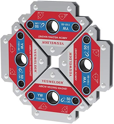 YESWELDER 4-Pc Welding Magnet Set, 50 lb Holding Power Welding Accessories