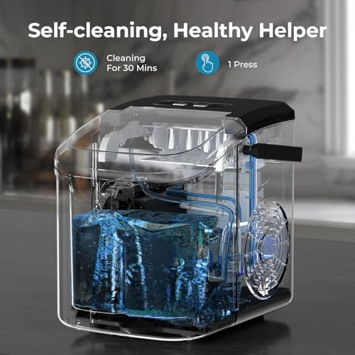 Antarctic Star Countertop Ice Maker Machine, 26Lbs/Day Fastest 6‑Min Ice