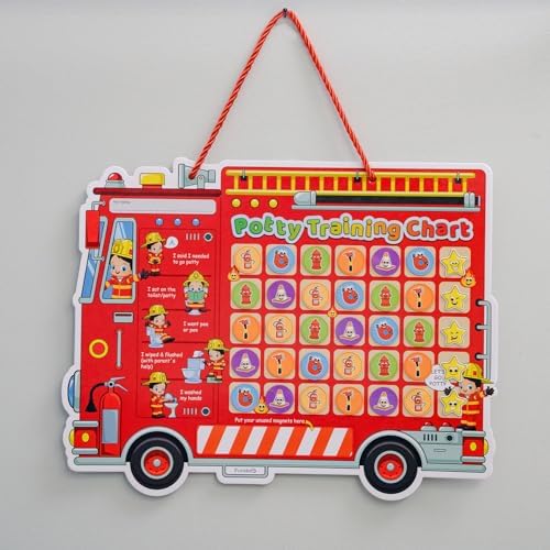 PUTSKA Potty Training Chart Toddler Boys, 35 Stickers, Crown, Firefighter